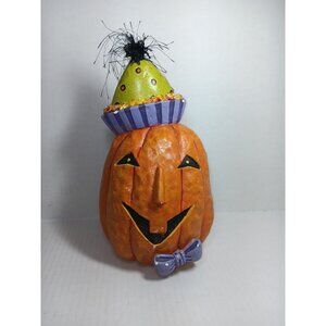 Vintage Halloween Jack O'Lantern dunce Party hat clown rustic home decor